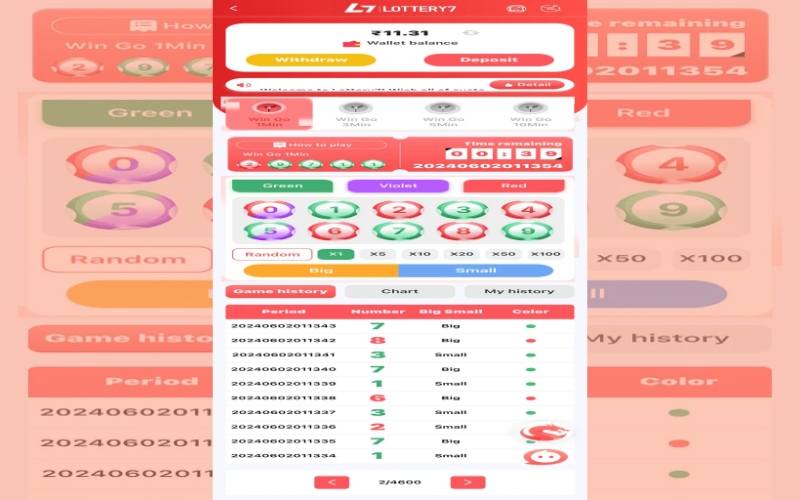 LOTTERY 7 COLOUR PREDICTION